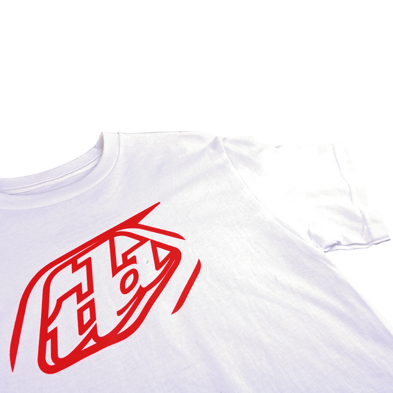 Youth Short Sleeve Tee Cropped Badge White
