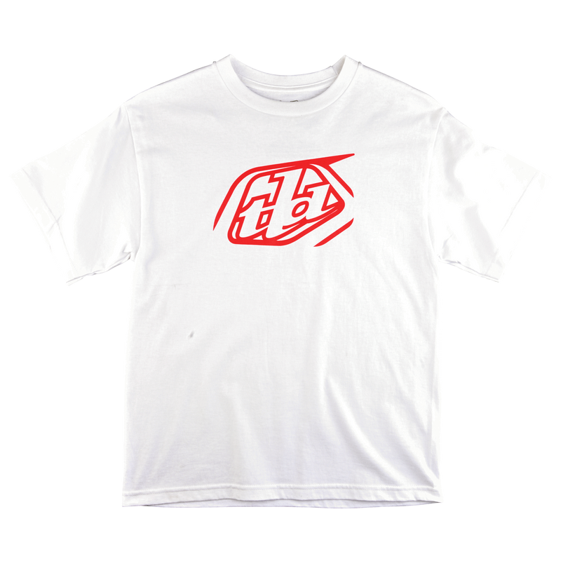 Youth Short Sleeve Tee Cropped Badge White