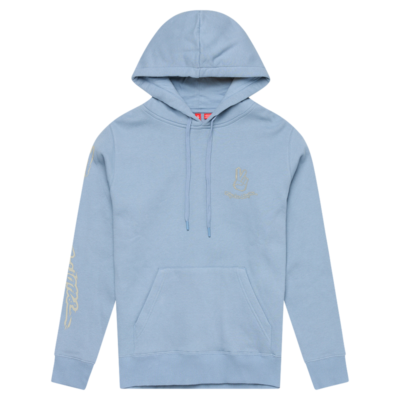 Womens Pullover Hoodie Peace Out Smoke Blue