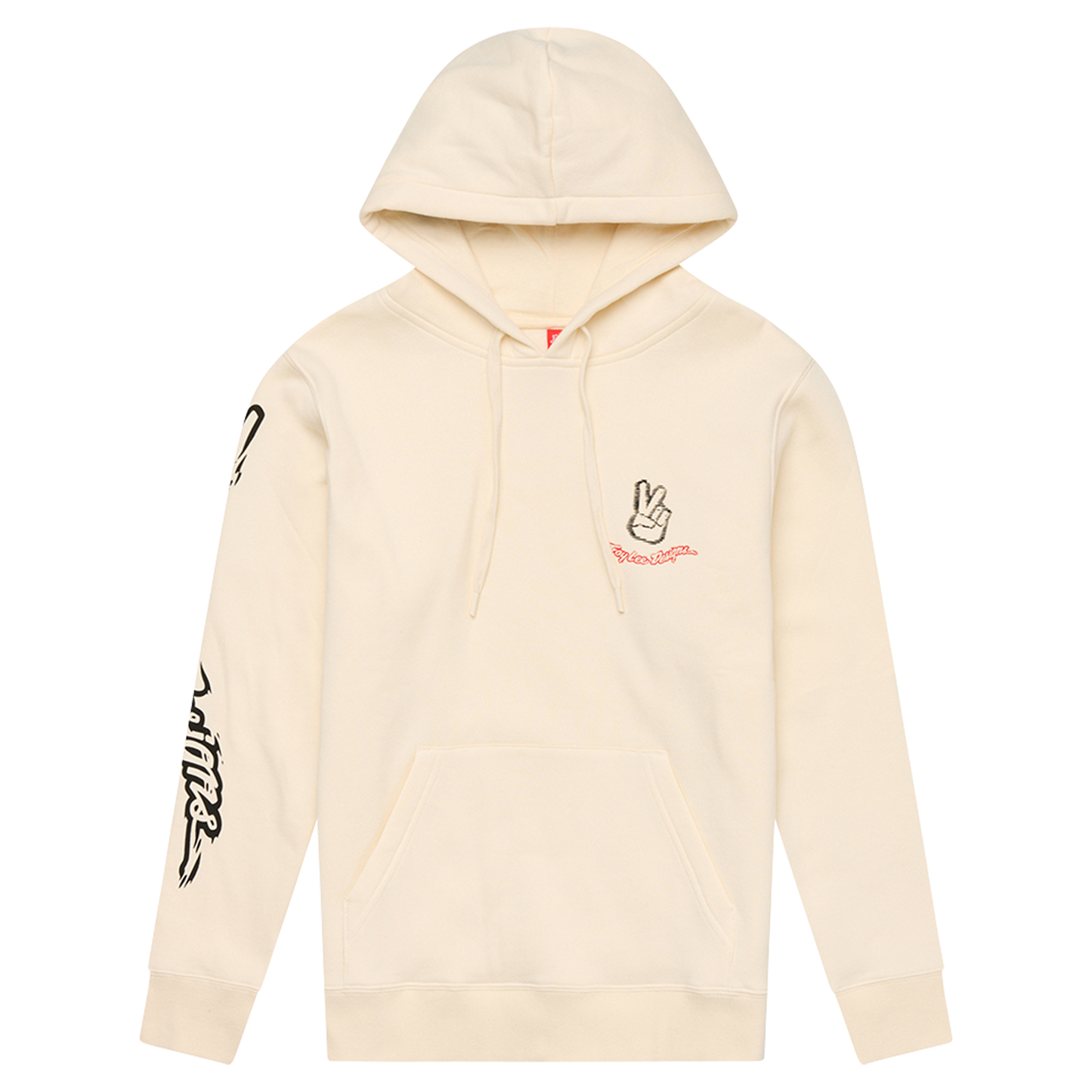 Womens Pullover Hoodie Peace Out Vintage White