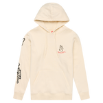 Womens Pullover Hoodie Peace Out Vintage White
