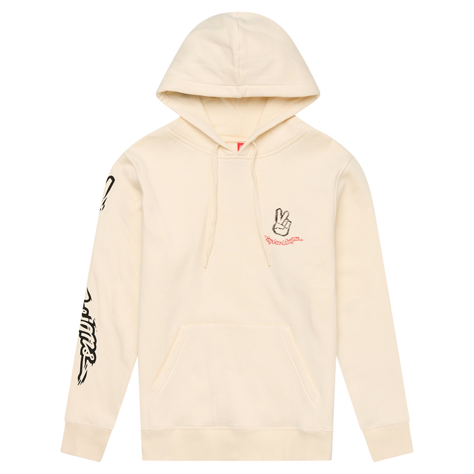 Womens Pullover Hoodie Peace Out Vintage White