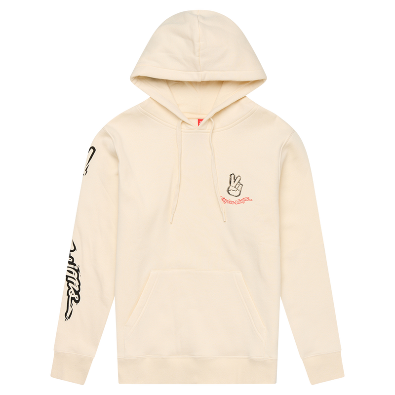 Womens Pullover Hoodie Peace Out Vintage White