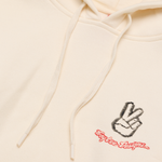 Womens Pullover Hoodie Peace Out Vintage White