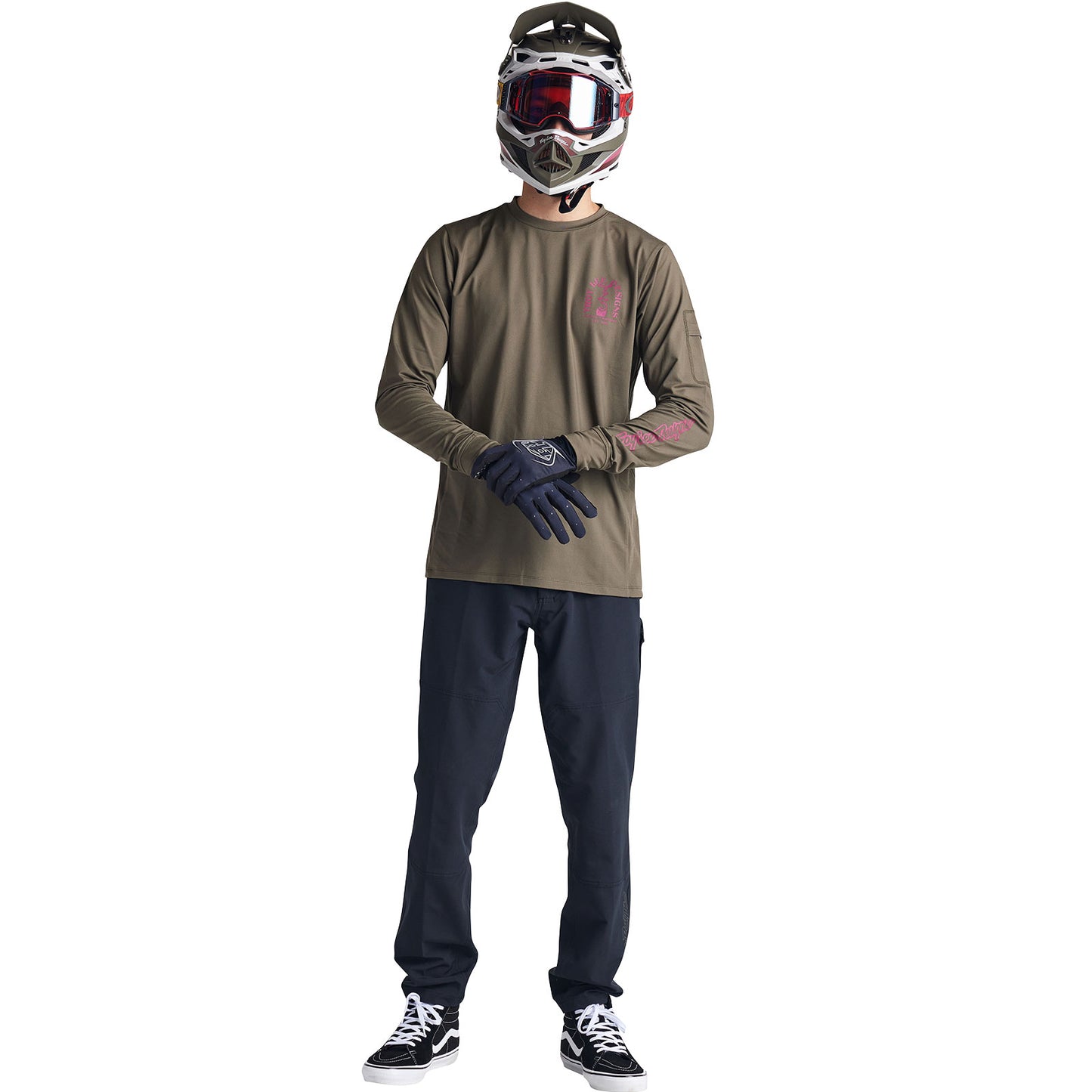 Ruckus Long Sleeve Ride Tee Fangs Olive
