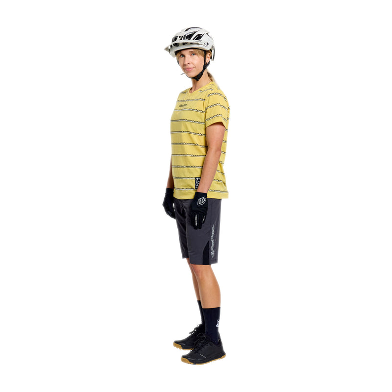 Womens Lilium Ride SS Tee Checked Out Butter