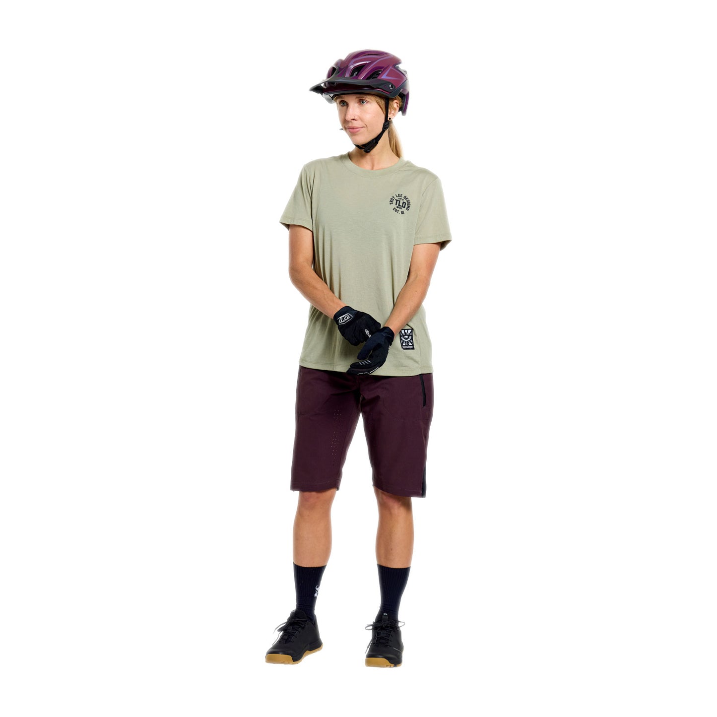 Womens Lilium Ride SS Tee Stamps Sage