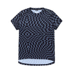 Womens Lilium Short Sleeve Jersey Twisted Checkers Black