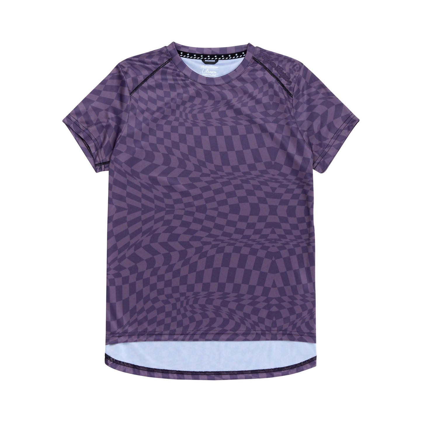 Womens Lilium Short Sleeve Jersey Twisted Checkers Deep Purple